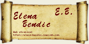 Elena Bendić vizit kartica